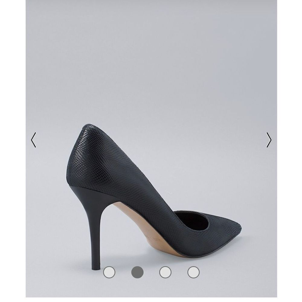 White House  Black Market Ella Lizard Embossed D’orsay Pumps / Black/Size 9M - Picture 5 of 15